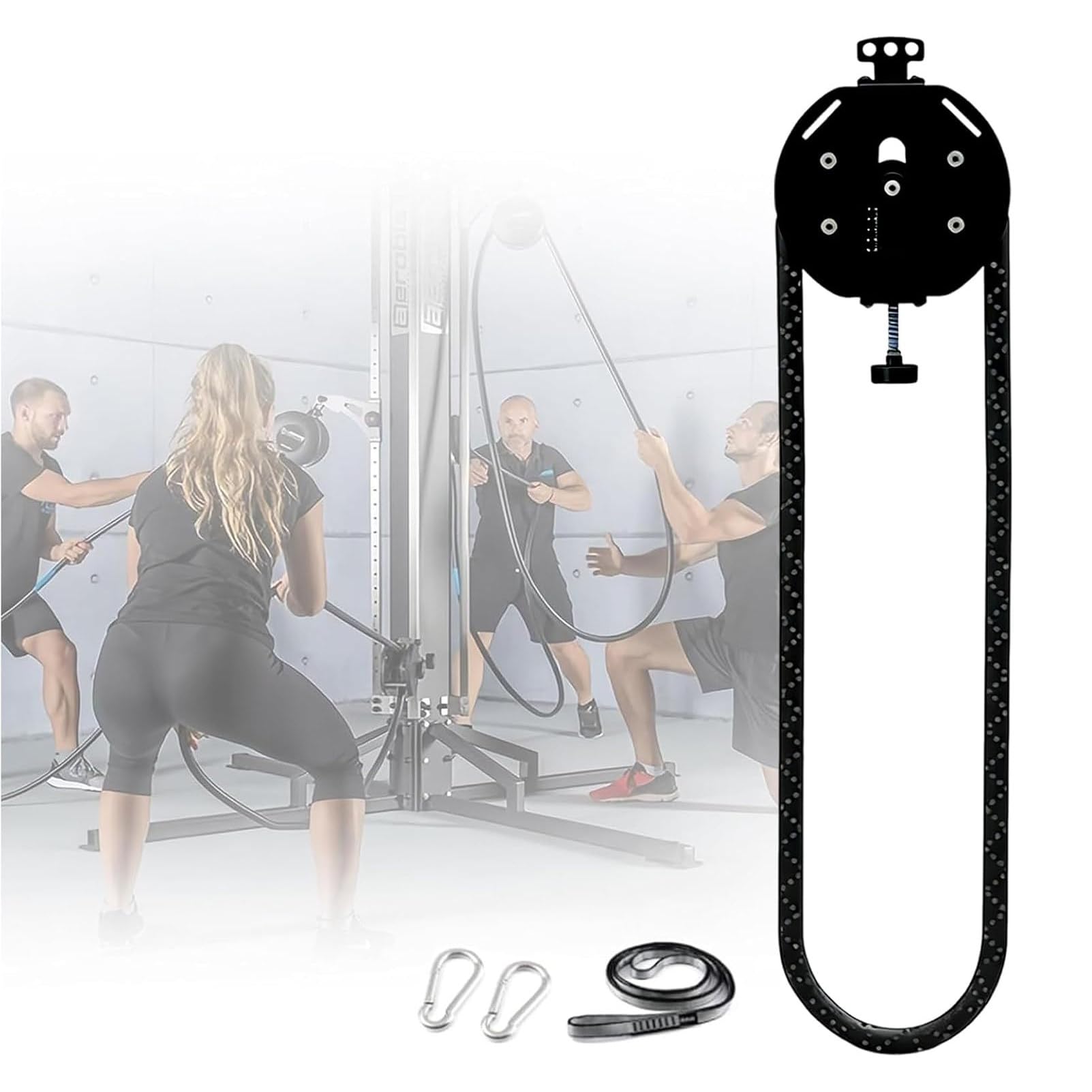 Ofyphth Pulley Trainer, Endless Rope Trainer, Suspension Pulley Cable Machine with Adjustable Resistance, Adjustable Resistance, 5-30kg, Train Anytime Anywhere. Red