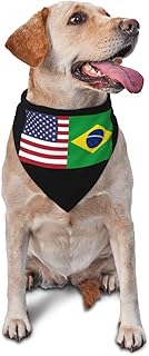 US-Brazil Friendship Flag Triangle Dog Bandana Scarf Accessories for Pet Bibs