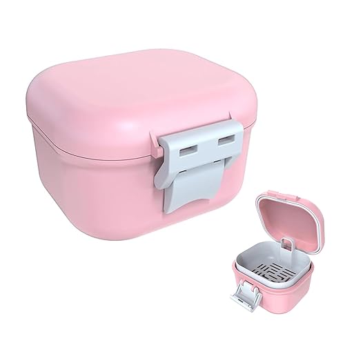 Estuche de prótesis a prueba de fugas Estuche de baño de dentadura con colador, caja de baño de dentadura con filtro, copa de dentadura para remojar