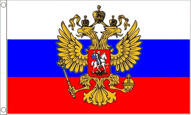 FlagSuperstore Russia Crest Flag 5 x 3 FT - 100% Polyester With Eyelets