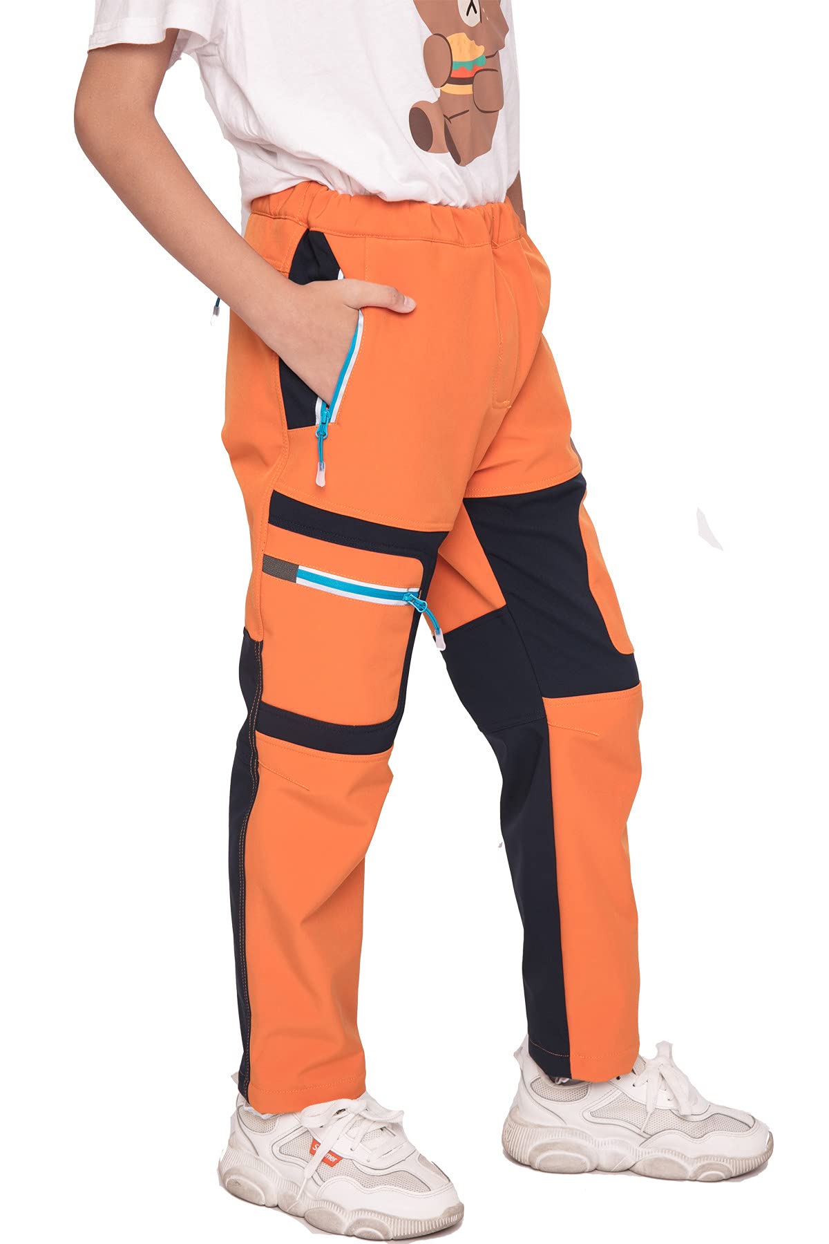 Pantalon softshell pour enfant garçon fille avec doublure en polaire Pantalon de sport respirant chaud Pantalon de pluie Pantalon de trekking Pantalon de ski