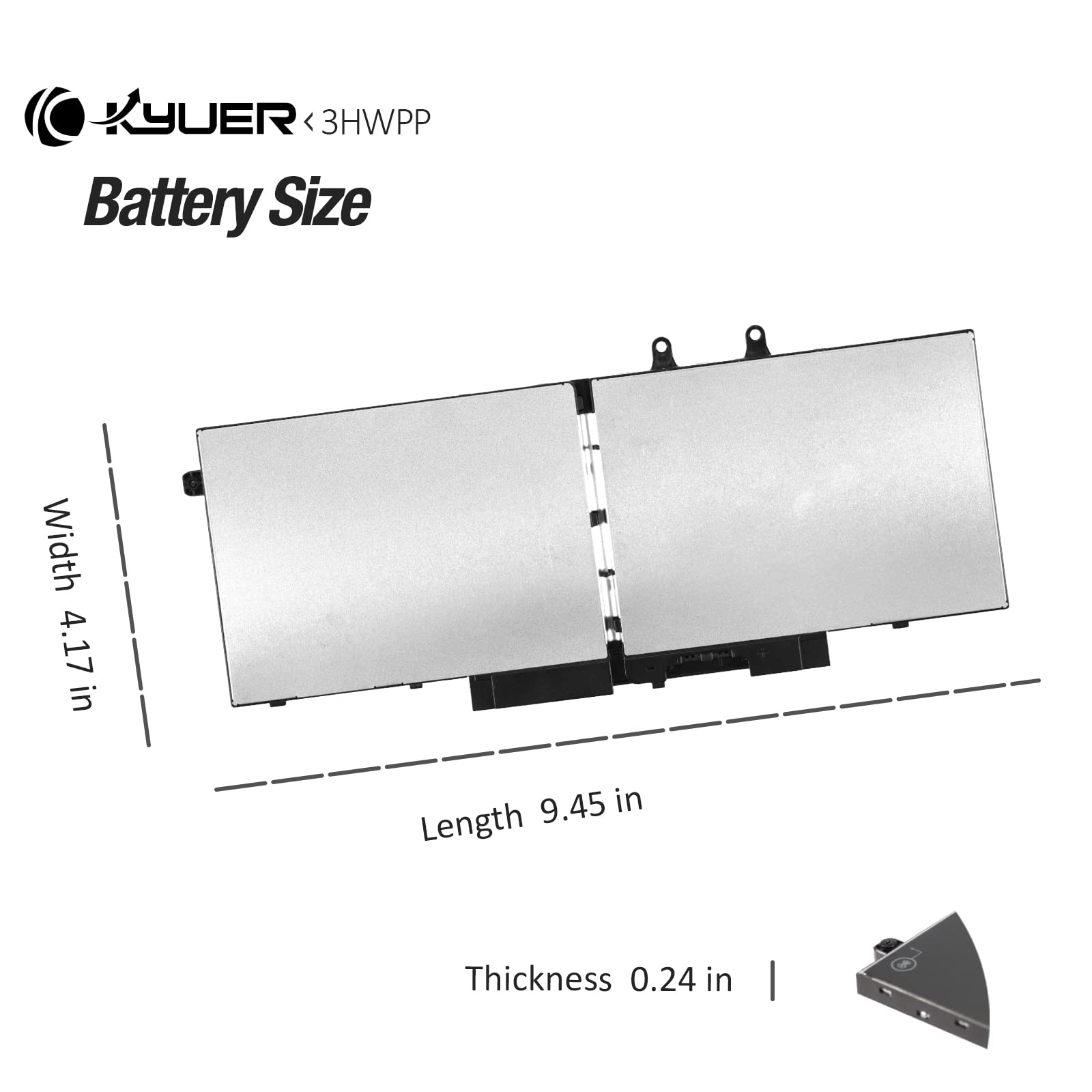 K KYUER 68Wh 3HWPP Laptop Bateria do Dell Latitude 5401 5410 5411 5501 5510 5511 Precision 3541 3550 3551 Inspiron 17 7706 15 7500 7506 2-in-1 Black Edition 10X1J N2NLL 1VY7F 3PCVM 401D9 JG75F 451-BCMN