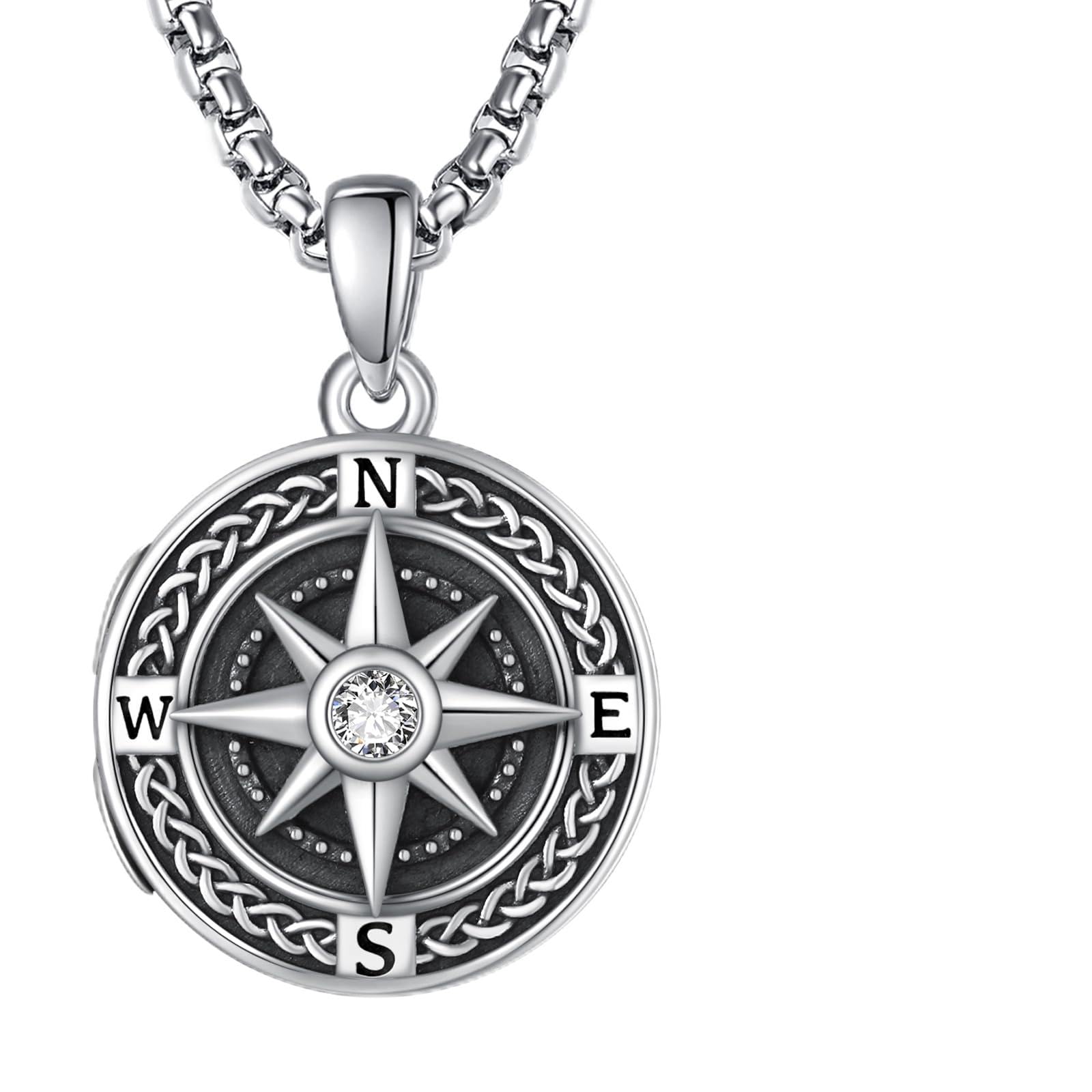 KINGWHYTE Medaillon Kette 925 Sterling Silber Personalisierte Foto Anhänger Halskette mit Bild Amulett zum öffnen Halskette Geschenke für Frauen Männer Oxidiert