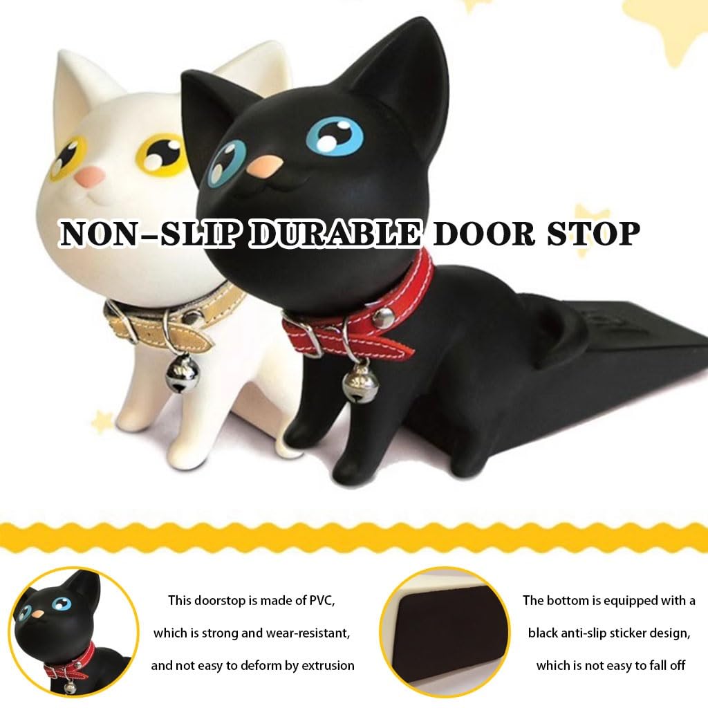 Rutschfester PVC-Türstopper Für Zuhause, Niedlicher Katzen-Door Stopper Zum Schutz des Bodens, Kunstdeko, Geschenk Für Katzenliebhaber(Set)