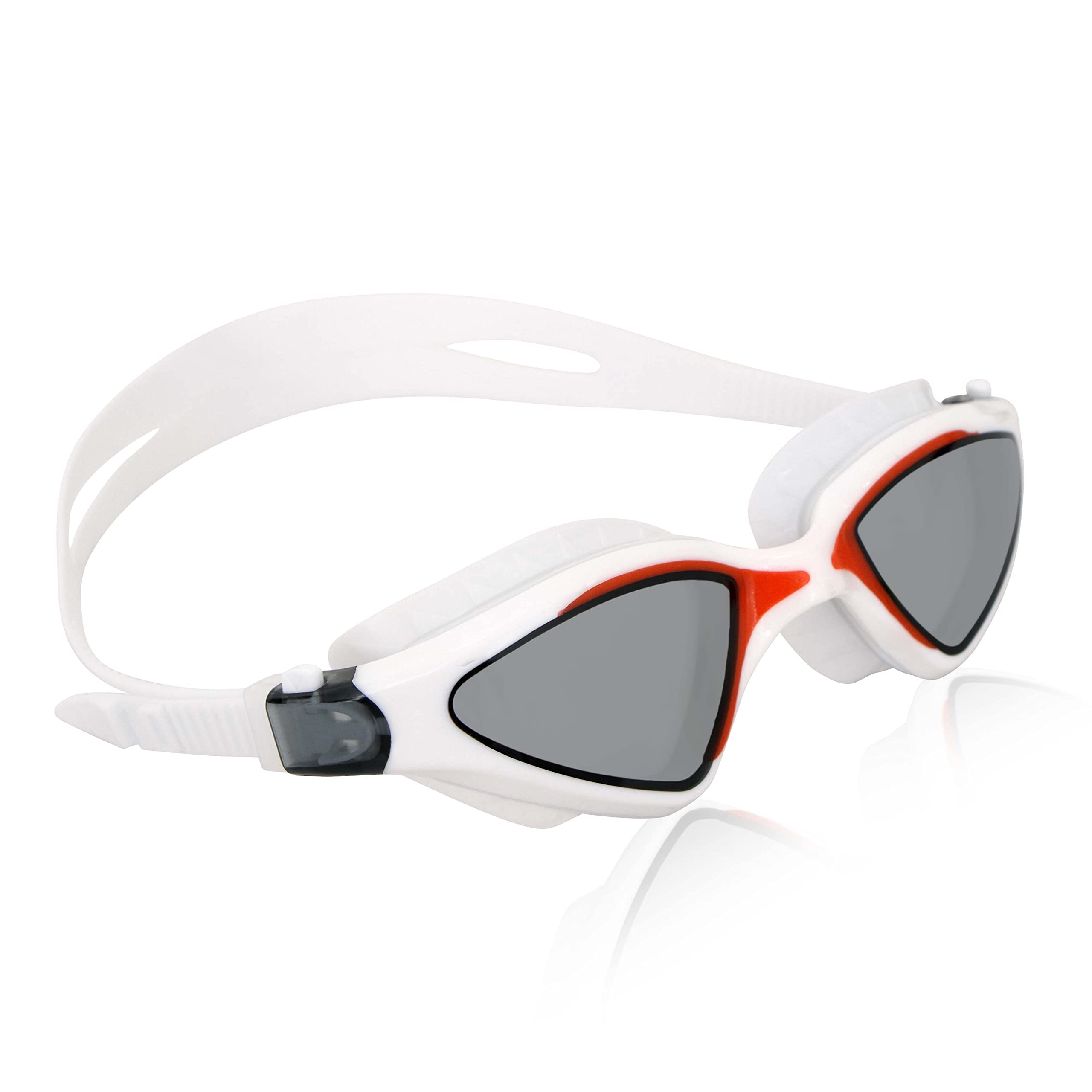 Nivia Unicore Swimming Goggles for Men & Women (White & Red, One Size) | Material - Polycarbonate | Swim Goggles |Swim Goggles Mask | Anti Fog | UV Protection 3