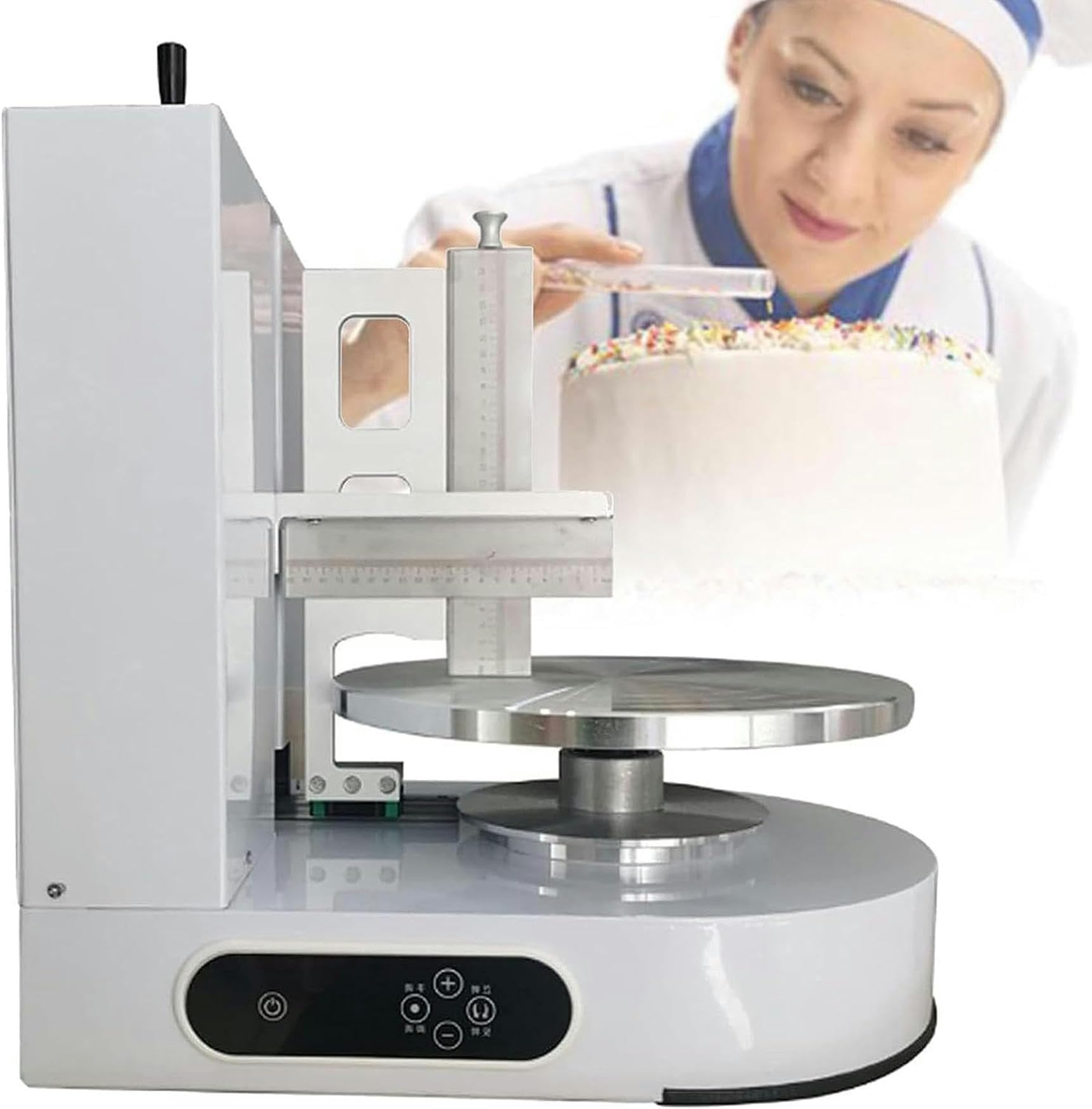 Máquina automática de Recubrimiento para Alisar Pasteles de cumpleaños, máquina de llenado de Recubrimiento de Crema de Yeso, Plato Giratorio Giratorio de 4-12 Pulgadas, herramient