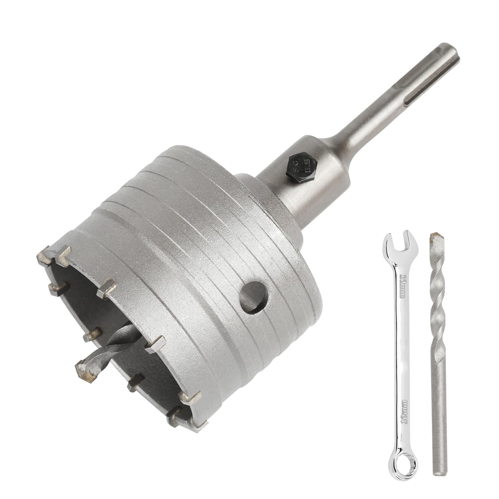 SUQIN Concrete Hole Saw diameter 80mm Concrete Core Drill Bit With 110mm SDS Plus Adapter And Center Drill 8x110mm,Wall Hole Cutter For Brick Walls Air Conditioning Openings