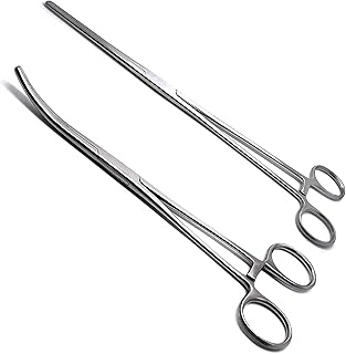 SURGICAL ONLINE Set of 2 Premium Quality 12" Rochester Pean Hemostat Forceps Straight & Curved Clamps Three Locking Positions - SurgicalOnline