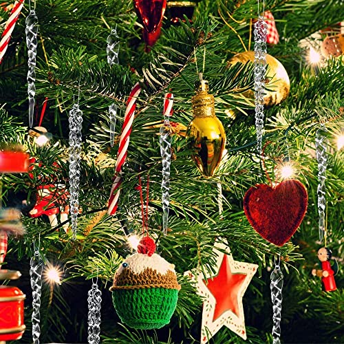 Kerstboomversiering ijspegels hanger, 25 stuks kerstboom ijspegels decoraties, kerstboom ijspegels decoratie kerstboomversiering, acryl ijspegels sneeuwvlokken decoratie - Image 6