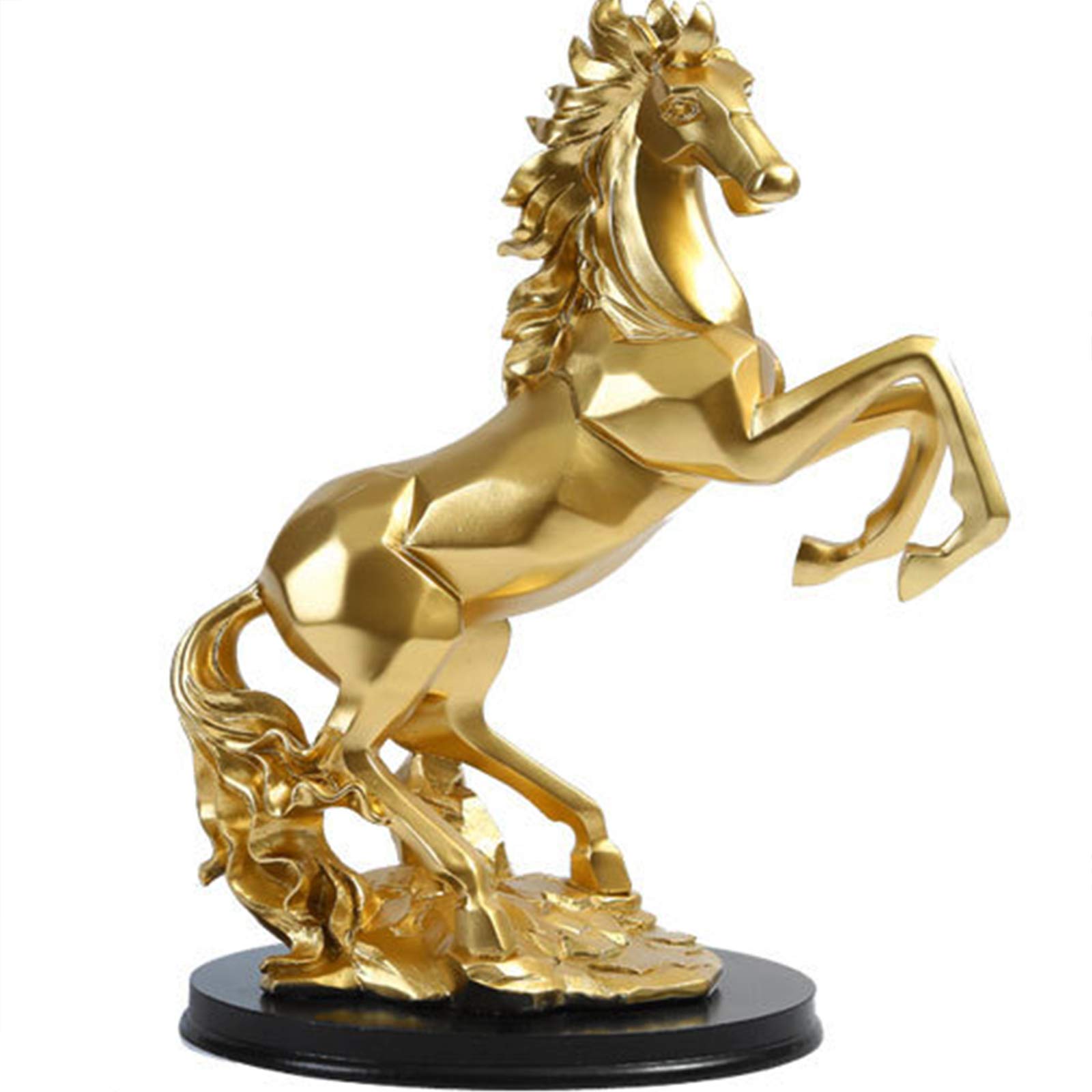 Décoration d'intérieur moderne statue de cheval dorée en résine