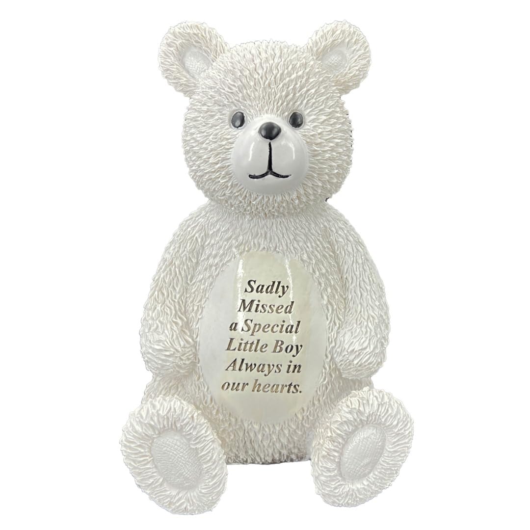 Angraves Special Little Boy Baby Teddy Bear Memorial Graveside Ornament Plaque