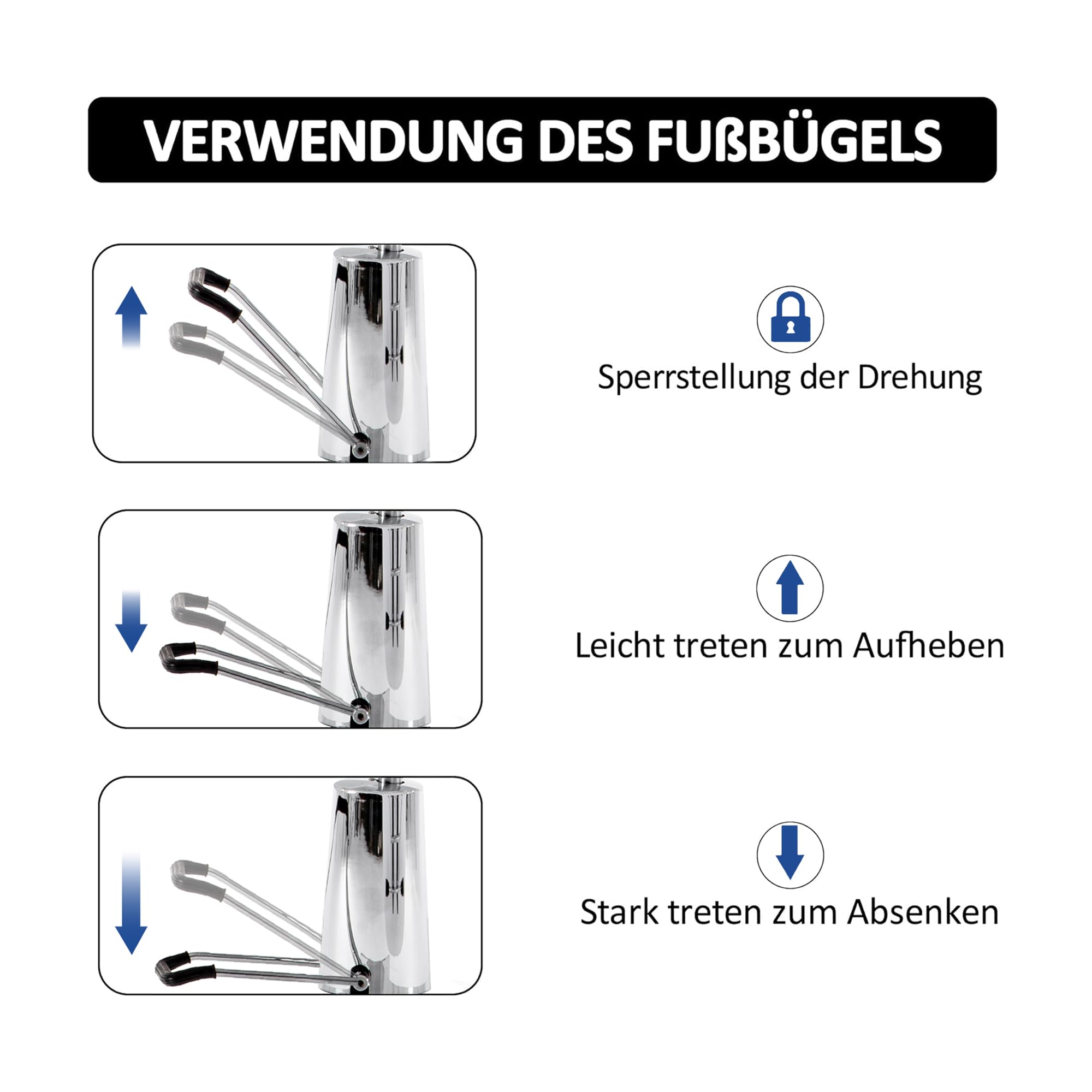 Hydraulische Kosmetikliege Therapieliege Massageliege Tattooliege Schwarz 0006BK