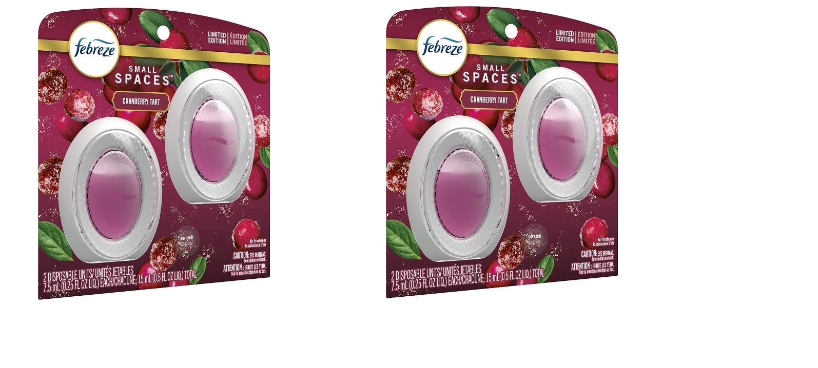 Febreze Small Spaces Air Freshener Limited Edition Scents Cranberry Tart 2 Pack