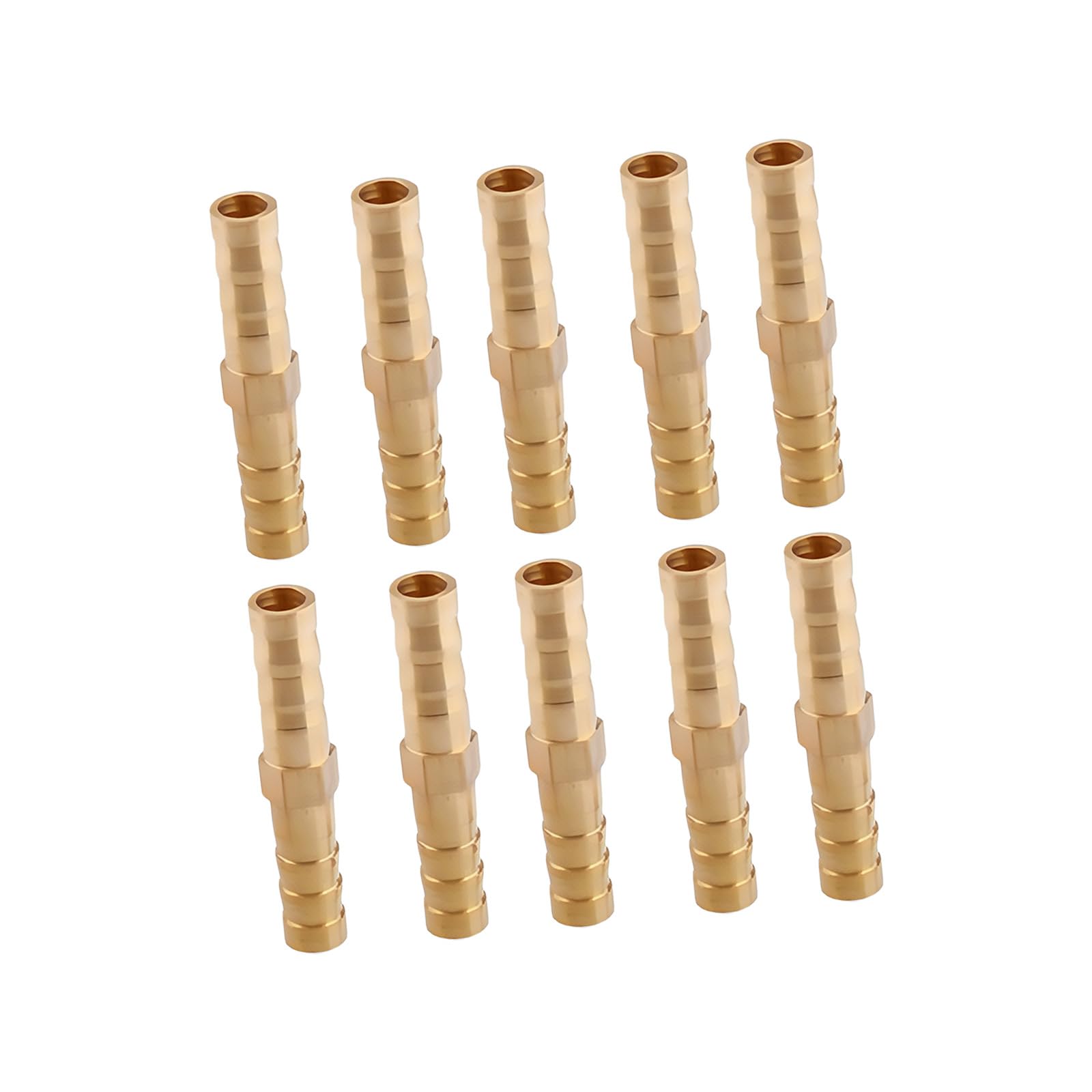 Kalttoy 8Mm 10Pcs Brass Barbed Tube Fittings Heat & For Plumbing Systems Repair & Maintenance Brass Tubing Reducer Adapters