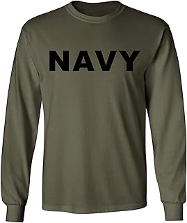 United States Navy Long Sleeve T-Shirt in Military Green