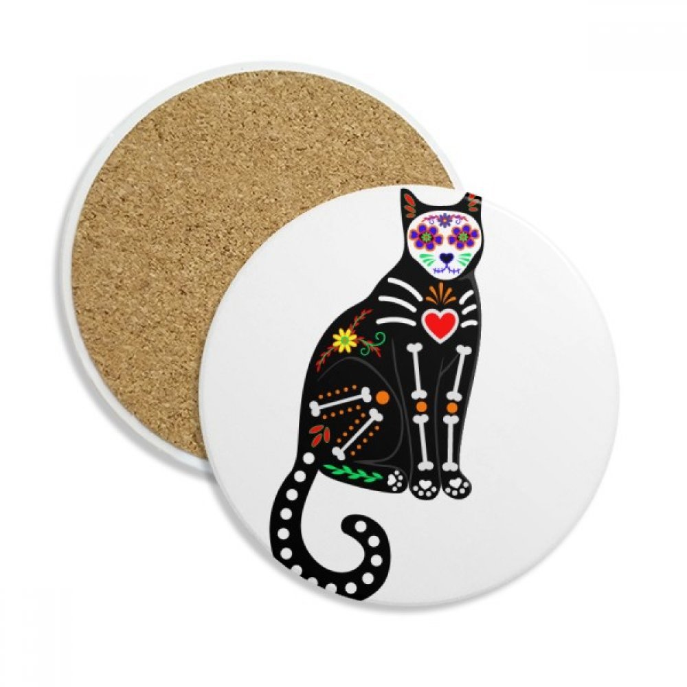 Sous-verre chat noir Halloween en céramique, le cadeau idéal pour amateurs de frissons