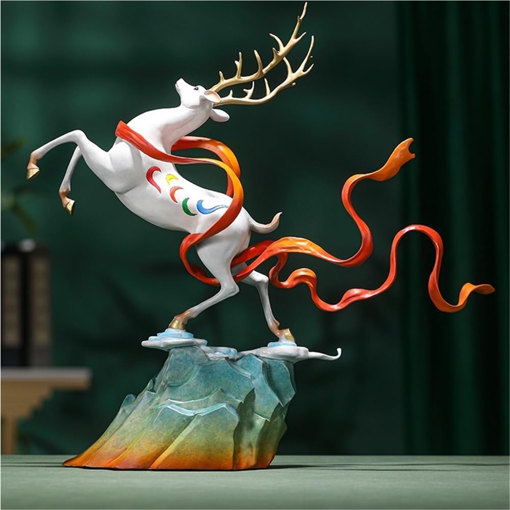 Décoration Home Decor Housewarming and Opening Feng Shui Gift Handmade Copper Deer Ornaments