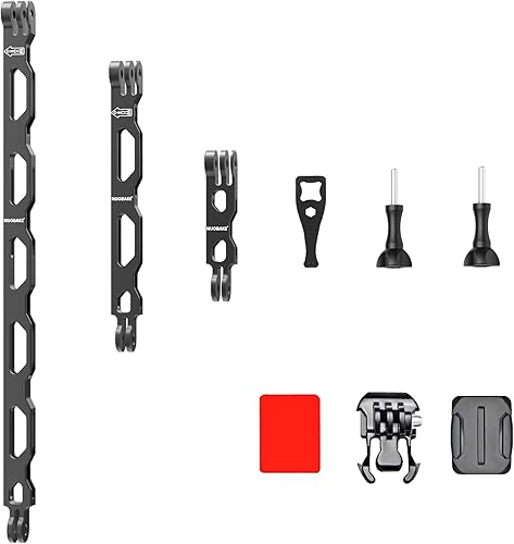 NUOBAKE 9 piezas Kit de brazo de extensión de aleación de aluminio para montaje en poste de metal soporte de brazo de extensión para GoPro Hero 11