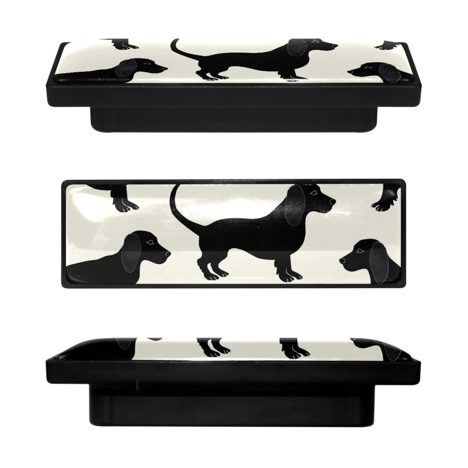 Boutons de placard rectangulaires pour cuisine : lot de 4 poignées au design amusant