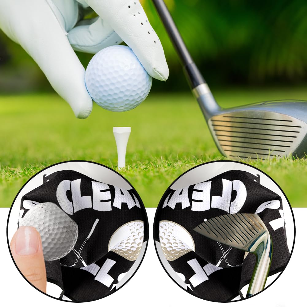 flintronic Ręcznik golfowy, śmieszne prezenty golfowe dla mężczyzn, przenośne ręczniki golfowe z klipsem, spersonalizowany ręcznik do golfa dla mężczyzn chłopaka męża taty golfistów fanów golfa