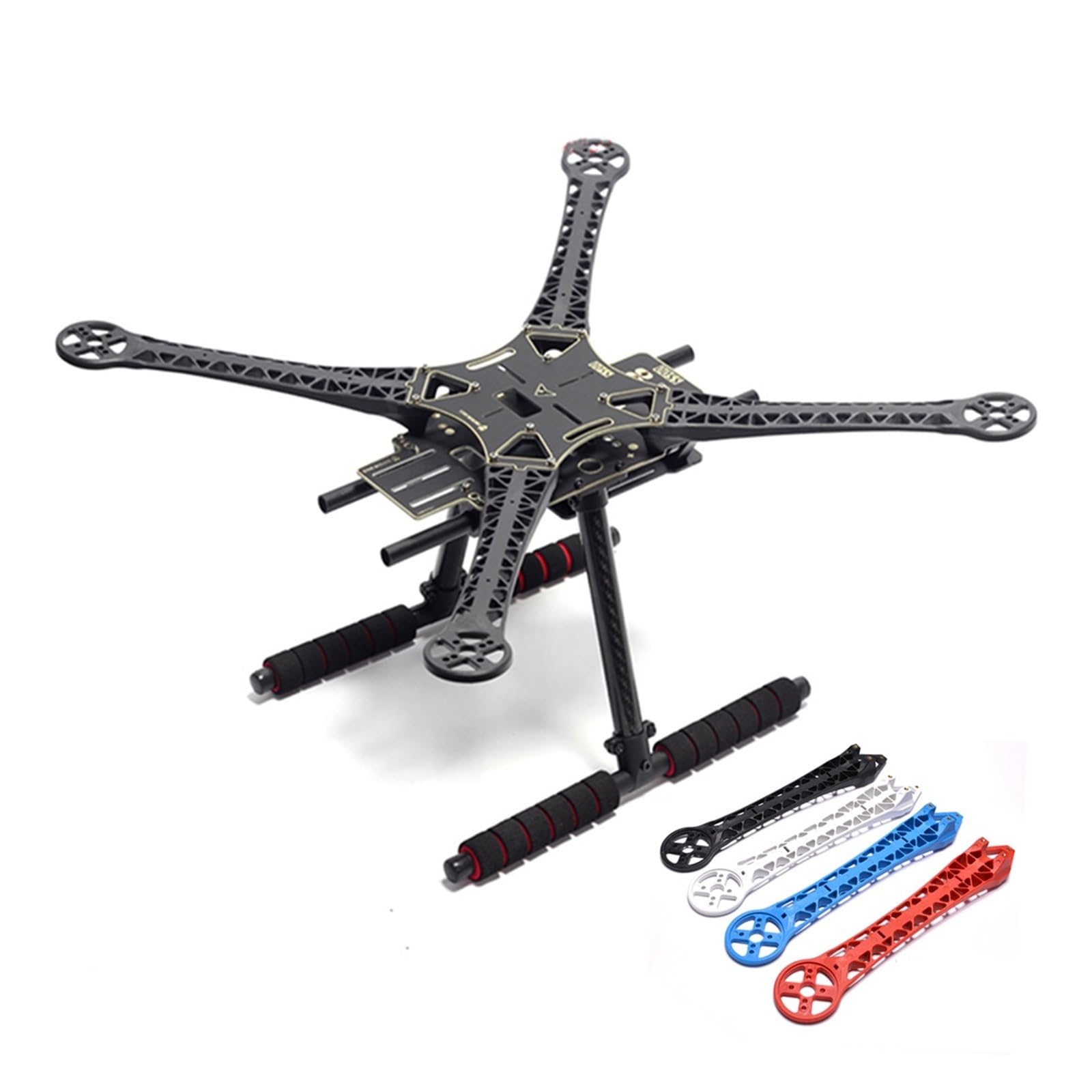 500mm S500 SK500 Quadcopter Multicopter Rahmen Kit PCB Version mit Carbon Faser Fahrwerk kompatibel mit FPV Quad Gopro Gimbal Upgrade (Color : All black arms)