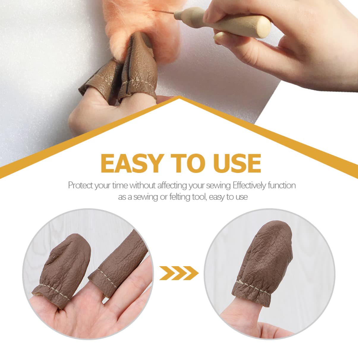 Didiseaon Protective 5 Pairs Air Holes Cowhide Simple Elegant Design Perfect for Sewing Felting Random Color