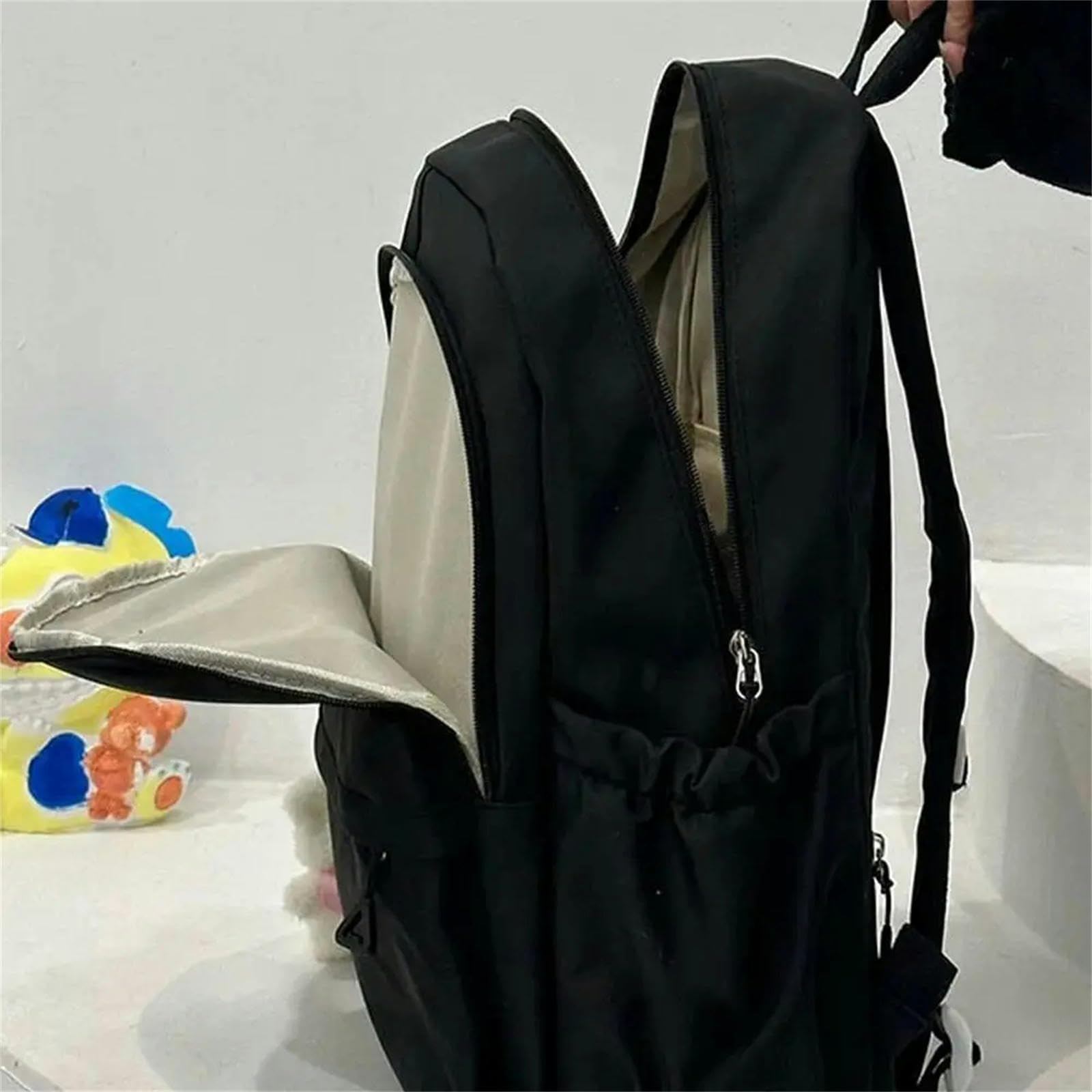 Plecak szkolny Duża pojemność Plecak Torba na ramię Torba na książki Nylon Podróże Plecaki Student Daily Zipper Torby szkolne-żółte
