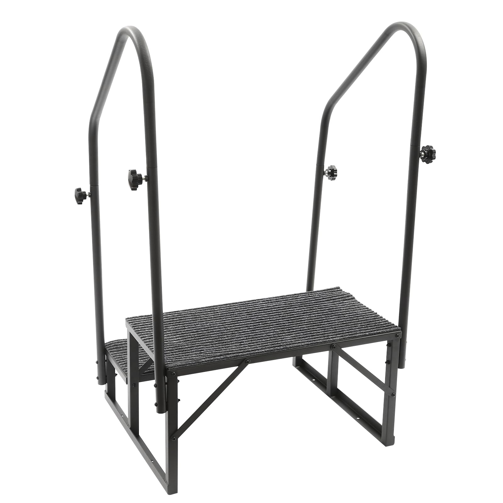 Wohnmobiltreppe mit 2 Handläufen, 204kg Lastlagerkapazität, 2 Stufen Rutschfest Trittstufe, Außentreppe mit Rutschfester Matte, Whirlpool Treppen mit Handläufen,für Mobilheim, Veranda, Pool u