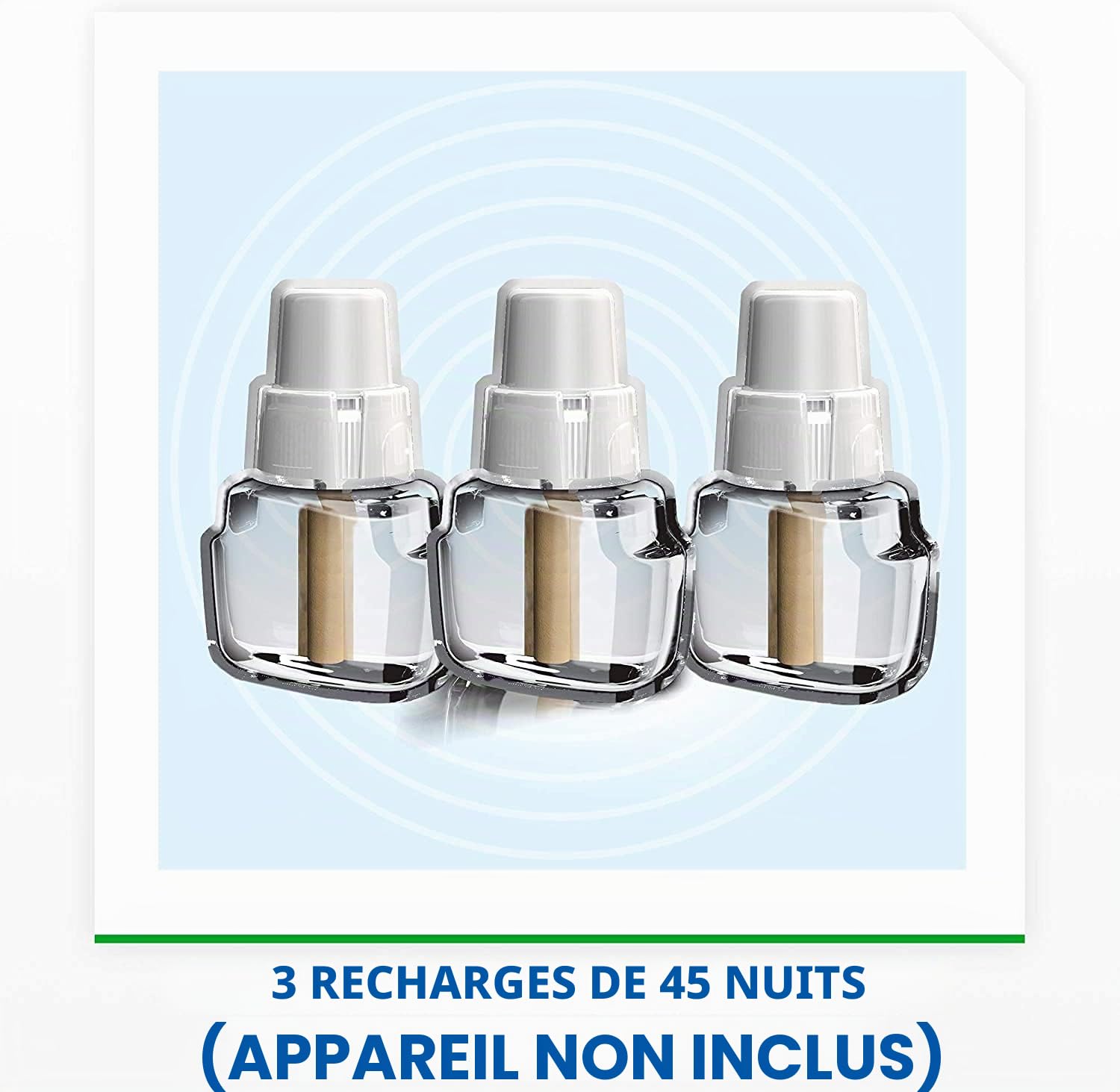 Raid - Recharge pour diffuseur électrique anti-moustiques communs et tigre, 3 x 45 nuits (Pack de 3 recharges, 135 nuits)