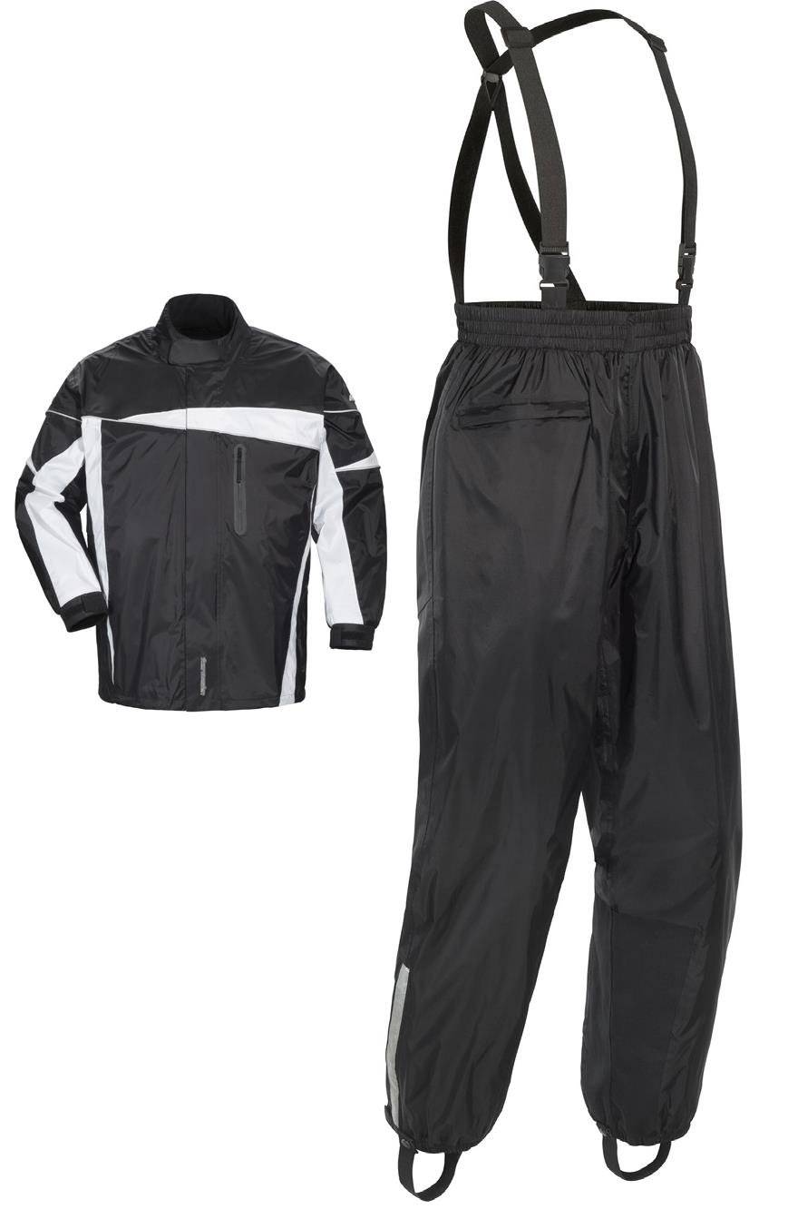 Tourmaster T/M Defender 2.0 Two-Piece Rainsuit (X-Small, Black/Black)