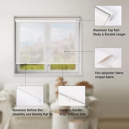 Miniatura 2 de Persianas de ventana inalámbricas con filtro de luz para puertas corredizas de cristal, hogar, cocina, oficina, interior, persianas enrollables para