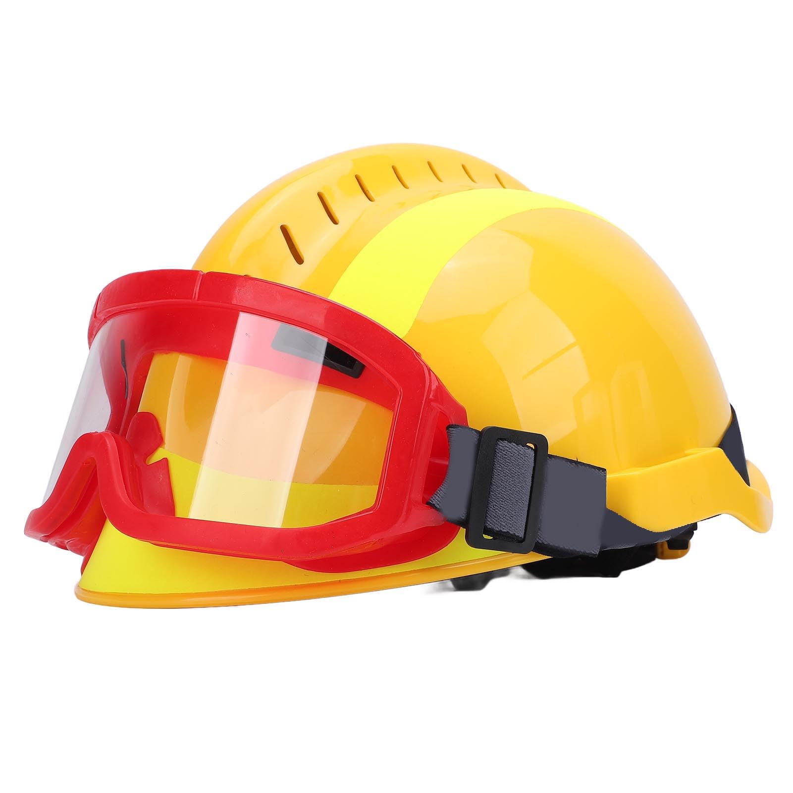 Aramox Casco de Rescate Casco de Seguridad para PC con Diseño Ranurado Ligero y Ventilado Correa de Barbilla Ajustable Protección Reflectante para Rescate contra Incendios Construcción Minería