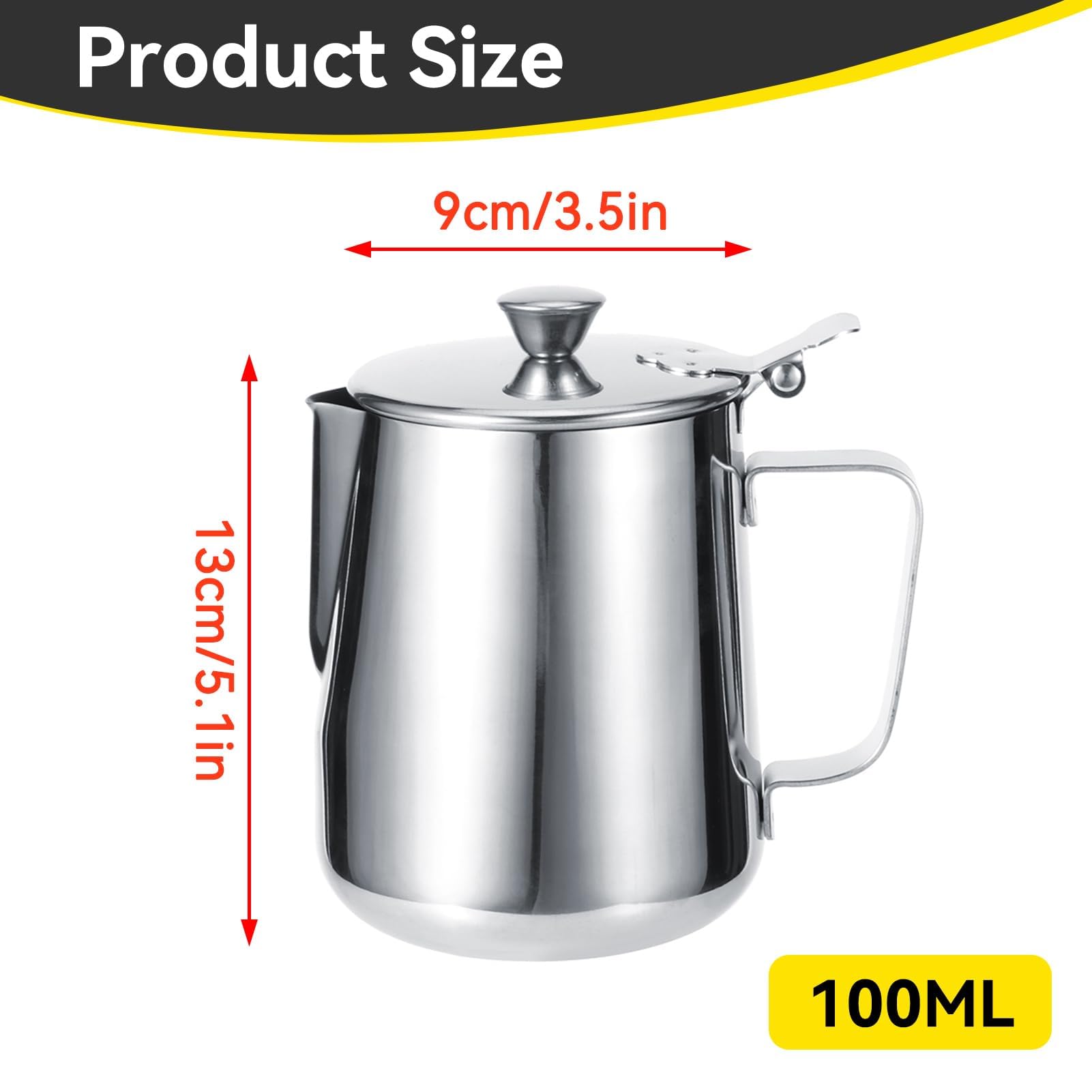 SIYINGSAERY 6 PCS 90ml Pichet à Lait En Acier Inoxydable Pichet Inox