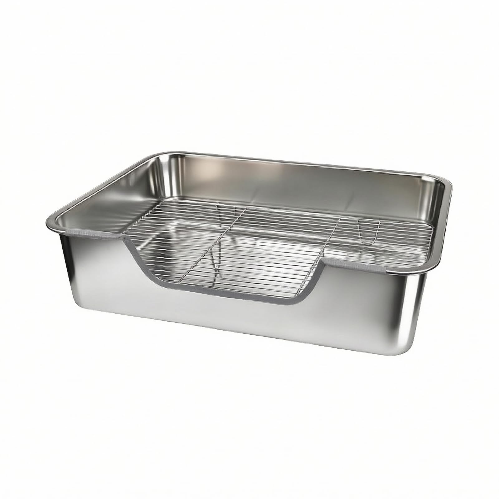 Vielseitige Edel Haustiertoilette mit Niedrigem Einstieg Und Abnehmbarem Metalleinsatz für die Tägliche Hygiene von, 43 X 33 X 15 cm, 43 X 33 X 15 cm Mit Gittergestell, Niedrige Öffnung