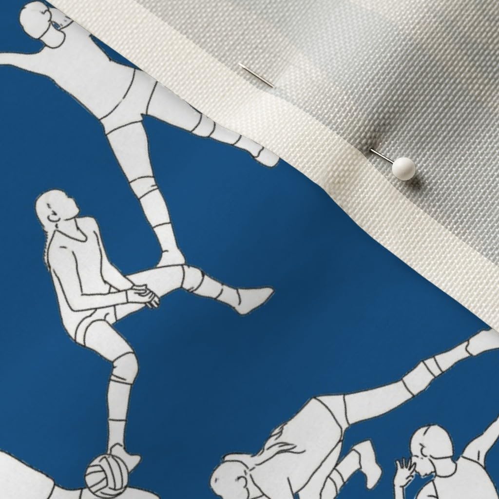 Spoonflower Fabric - Volleyball Navy Sports Girls Women High School Beach Ball Printed on Upholstery Velvet Fabric Fat Quarter - Upholstery Home Decor Bottomweight Apparel