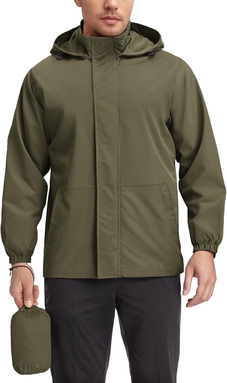 Men’s Lightweight Waterproof Rain Jacket – Hooded Windbreaker for Hiking & Running Men’s Lightweight Waterproof Rain Jacket – Hooded Windbreaker for Hiking & Running