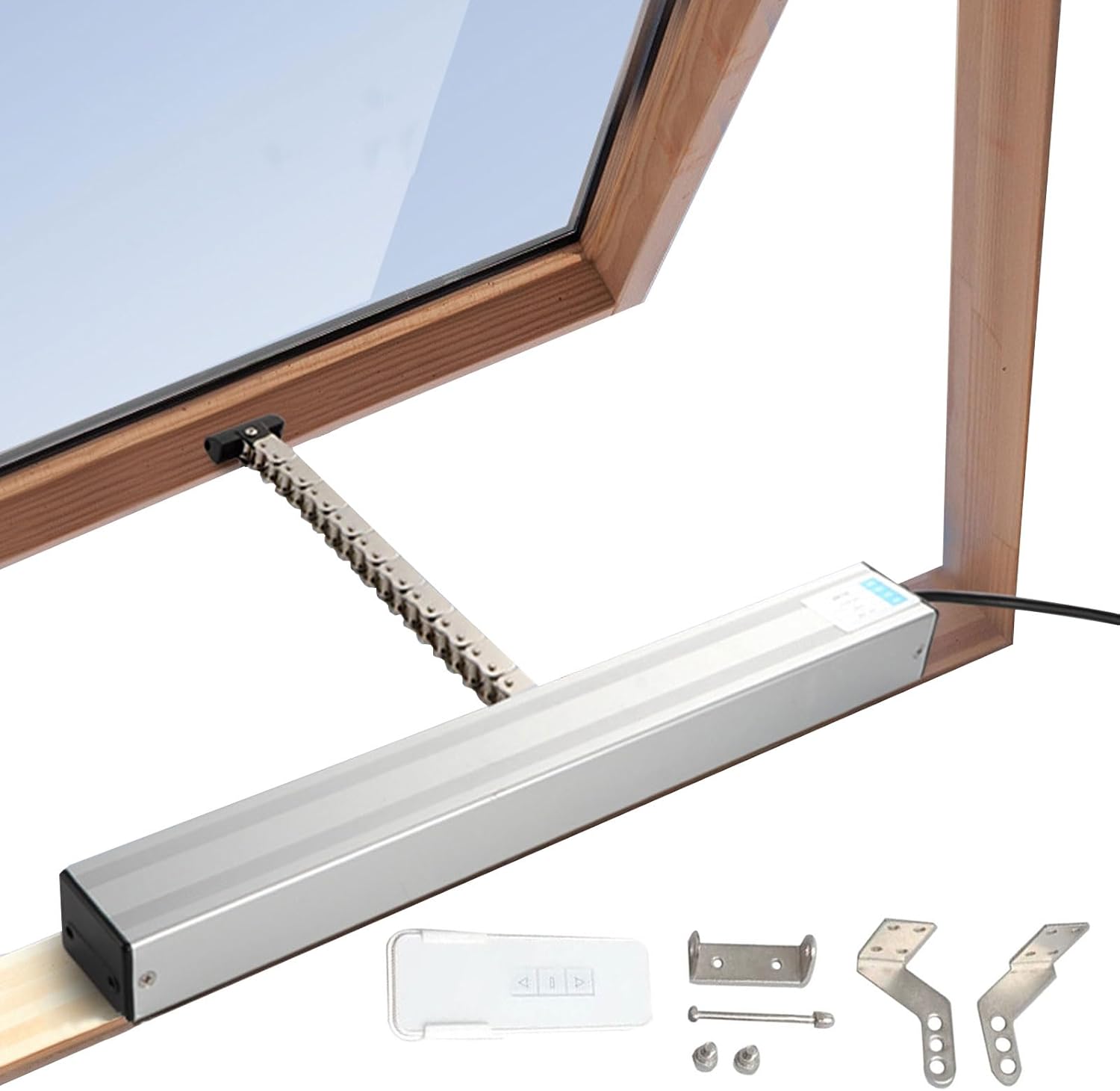 ILUKKY 220V Electric Window Opener, Double Chain Actuator with Rain