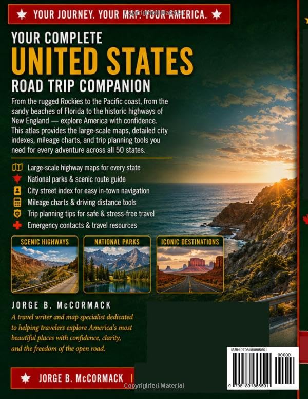 UNITED STATES ROAD MAP ATLAS 2026-2027: Large-Scale Highway Maps, National Parks, Scenic Routes, City Street Index, Mileage Charts, Trip Planning Tools & Easy Navigation Across All 50 States - Image 2