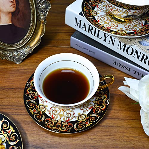 Acmlife Tea Cups And Saucers Set Vintage Bone China Teacup Set 6.8 Oz Turkish Tea Coffee Cup Set For Parties And Christmas Gifts #TOP5