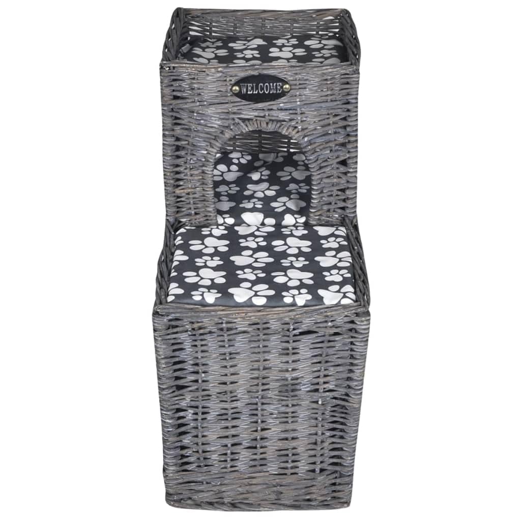 vidaXL Casetta/Letto/Graffi Cuccia per Gatto Gatti Gioco in Vimini con Cuscini