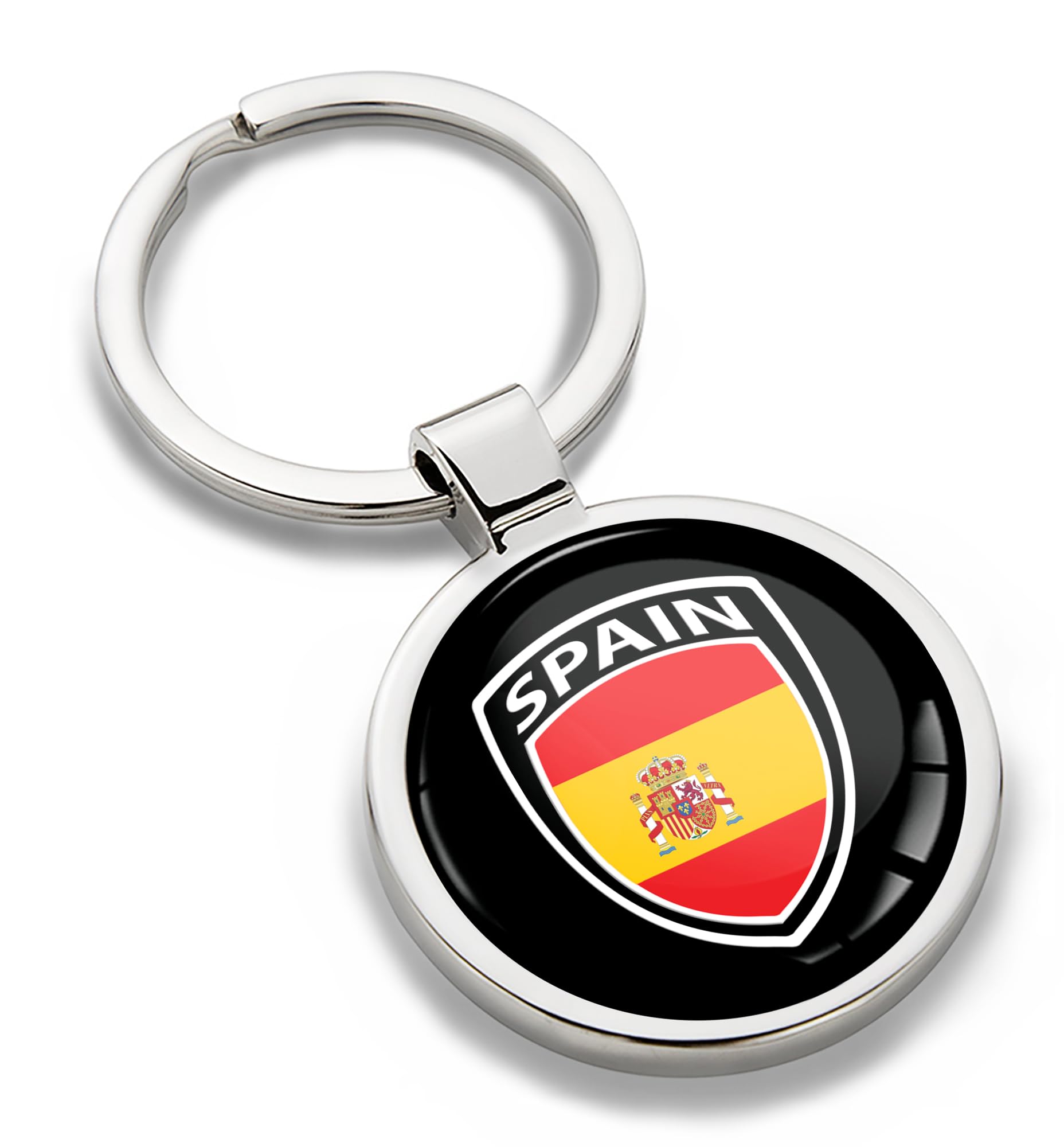 Biomar Labs Unisex Spain Spanish Flag Kk 259 Stainless Steel Metal Keychains Country Flag National Flags Design Durable Premium Accessory Car House Keys Backpack Gift Travel Souvenir (Spain Spanish Flag Kk 259)