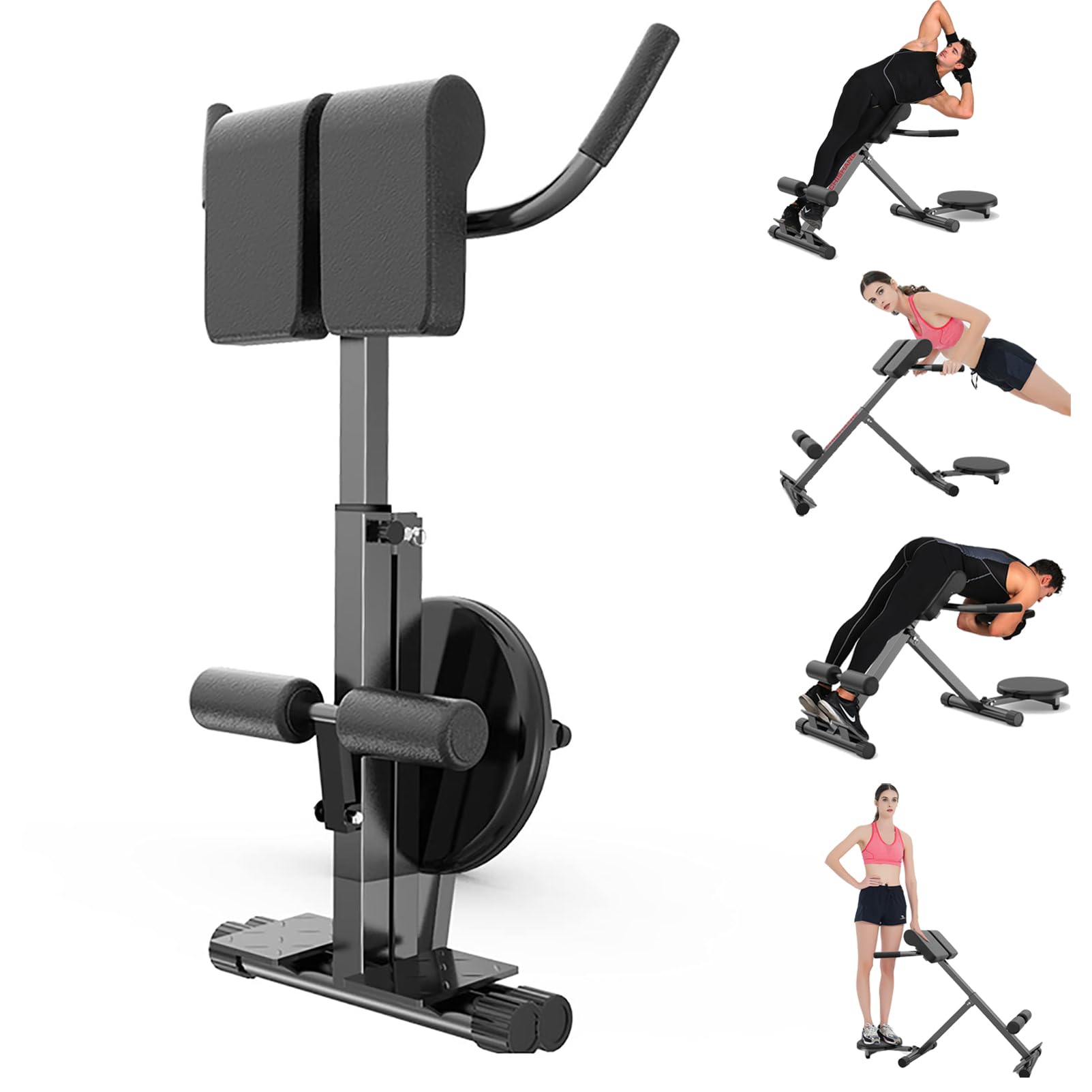 For Home Gym Roman Chair, Back Extension Bench With Waist Twisting Disc, Hyperextension Bench, Adjustable Ab Exercise Strength Training Back Machines, Gym Bench Workout Equipment Small