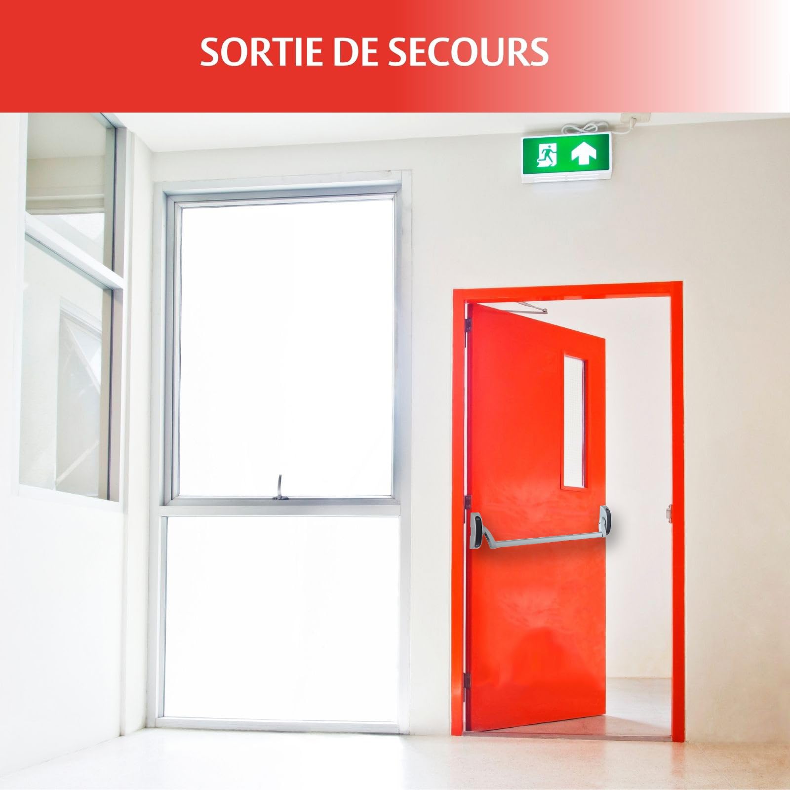 Vachette Barre Anti-Panique Porte Sortie de Secours PVC & Alu - 6810PA - Max 1m Recoupable, Réversible Droite/Gauche - 1 Point de Verrouillage - Résistance Vandalisme et Corrosion - Garantie 10 Ans