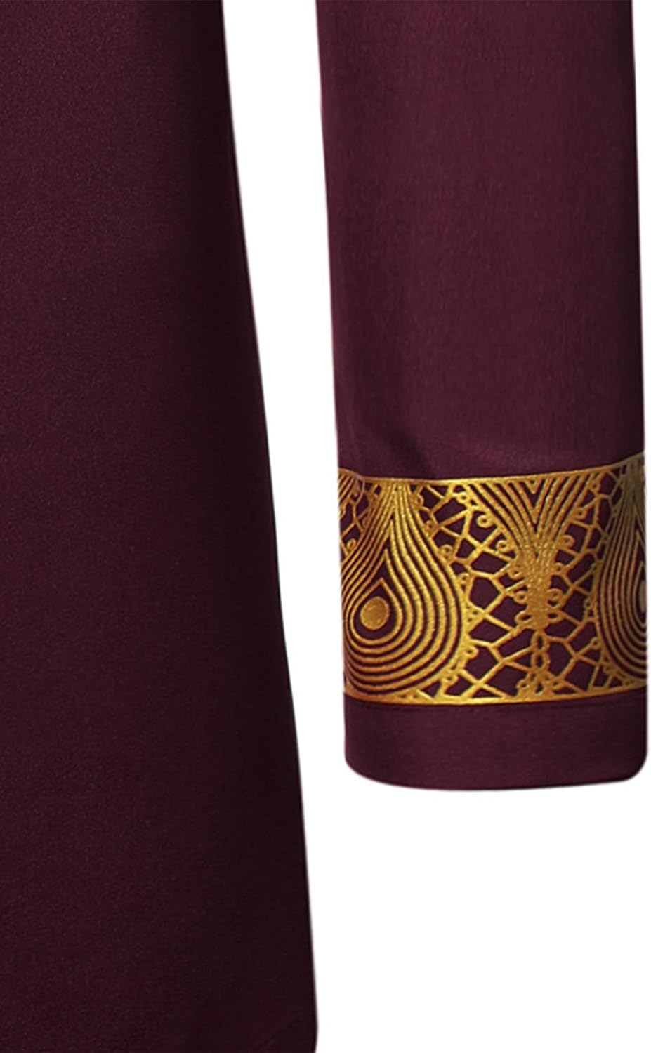 LucMatton Men's 2 Piece Outfits Long Sleeve Button Down African Dashiki Shirts and Pants Set Traditional Ethnic Suits