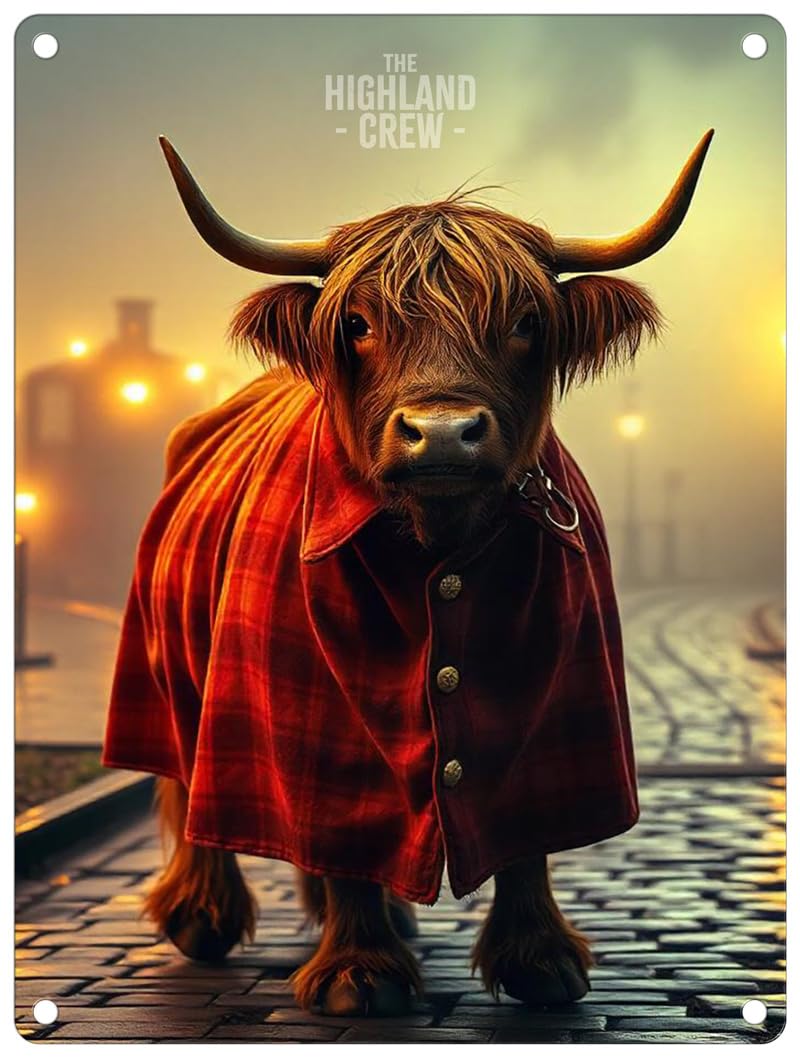 The Original Metal Sign Trainyard Bull Small (150 X 200Mm) Metal Sign - The Highland Crew