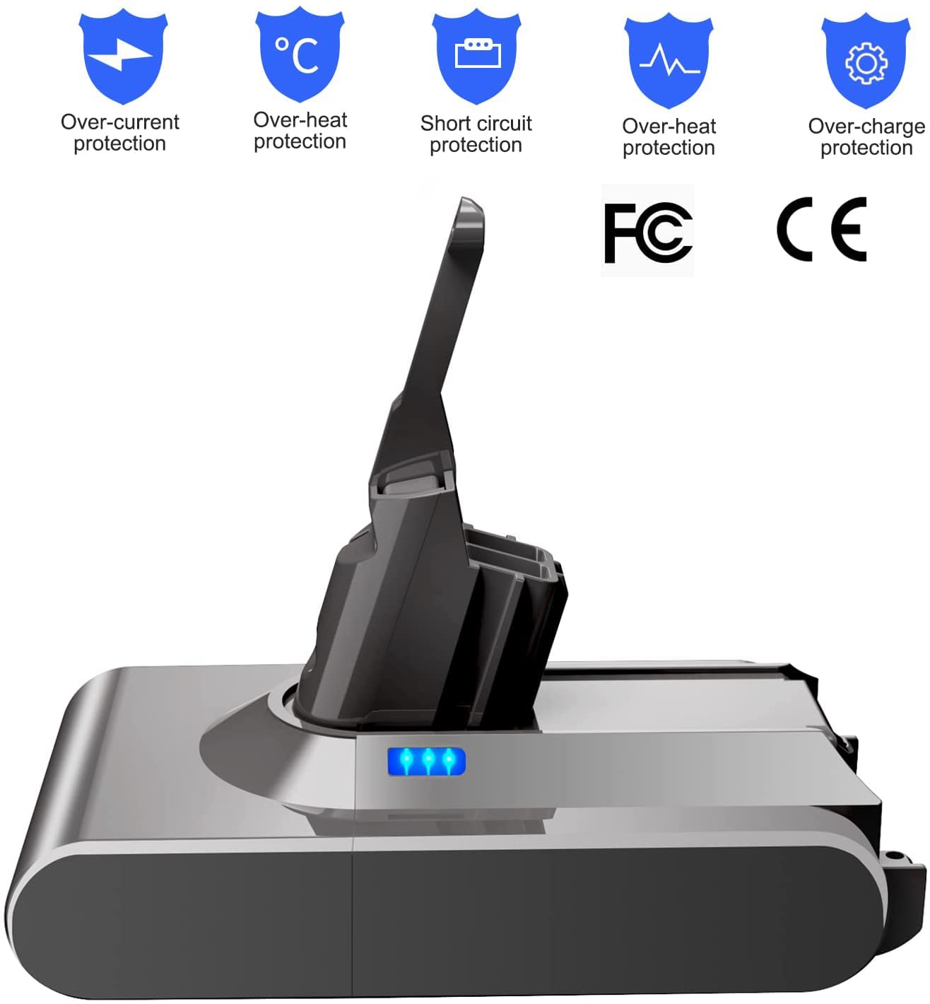 Verbesserter V8 8.0Ah/8000mAh SV10 Akku 215681 Ersatz kompatibel für Dyson V8 /Absolute/Motorhead/Fluffy/SV10 für Dyson Akku Handstaubsauger Li-Ion 967834 05