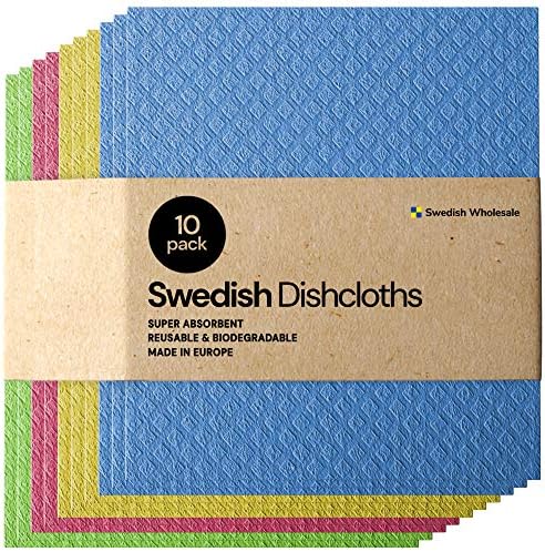 Swedish Wholesale Swedish Dish Cloths – Pack of 10, Reusable, Absorbent Hand Towels for Kitchen, Bathroom and Cleaning Counters – Cellulose Sponge Cloth – Assorted Swedish Wholesale Swedish Dish Cloths – Pack of 10, Reusable, Absorbent Hand Towels for Kitchen, Bathroom and Cleaning Counters – Cellulose Sponge Cloth – Assorted