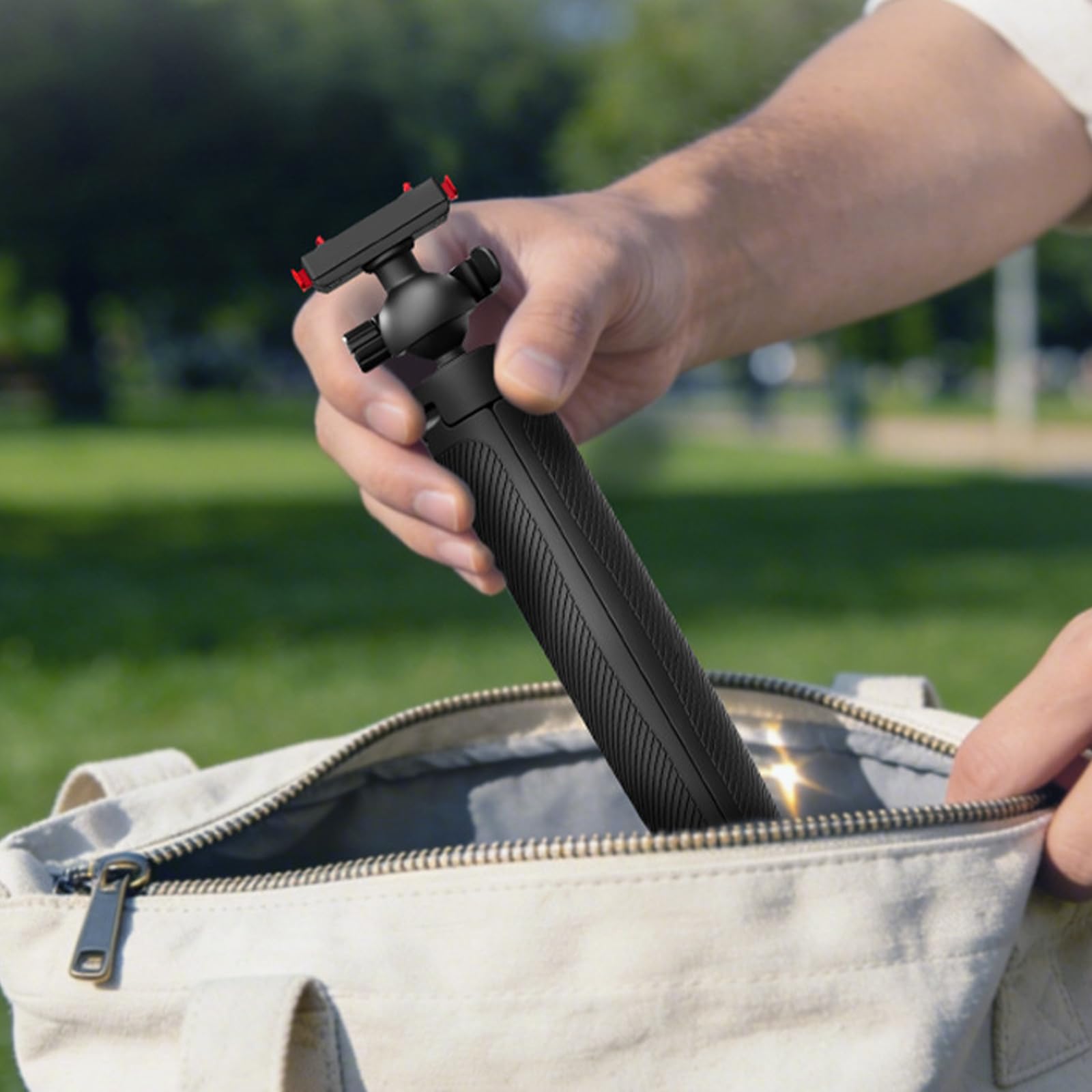 Trípode de liberación rápida con cabeza de bola de 360 grados, altura ajustable, barra extensible de repuesto para cámara de acción, soporte de liberación rápida