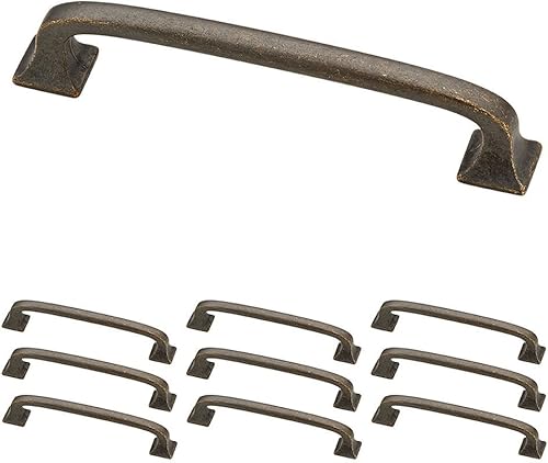 Miniatura 17 de Franklin Brass (Paquete de 1) – Manijas para gabinete plateadas estilo reliquia, centro de orificio de 4 pulgadas, tiradores para cajones, puerta