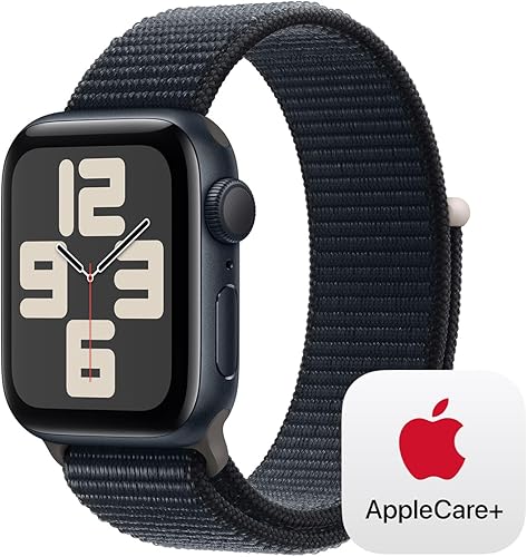 Apple Reloj SE GPS 1.575 in Caja de aluminio medianoche con bucle deportivo de medianoche